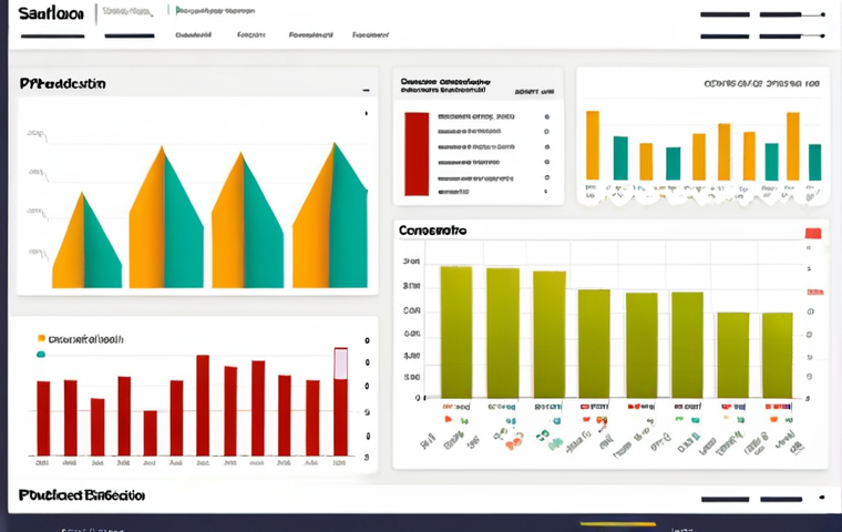 **

A vibrant dashboard visualizing KPIs. Use bar charts and line graphs to display revenue, customer satisfaction, production efficiency, and employee satisfaction. Style: Clean, modern data visualization with a Scandinavian aesthetic.

**